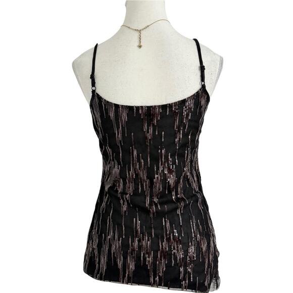 BKE Women’s Sequin Vintage 2000s Full Length Fitted Cami Tank Size Small - Picture 2 of 4